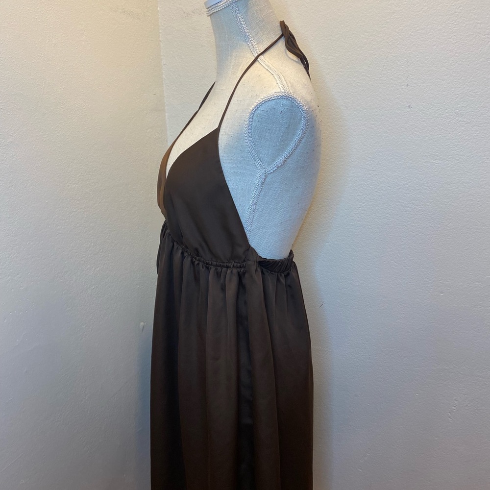 Old Navy Brown V Neck Backless Slip Dress - Picture 4 of 7